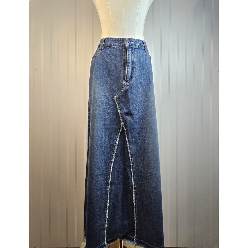 Venezia Denim Jean Maxi Skirt Women's Size 18 A-Line Long Boho Western Preppy